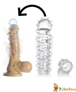 Latex condom with spikes and whiskers to increase size #DON 59