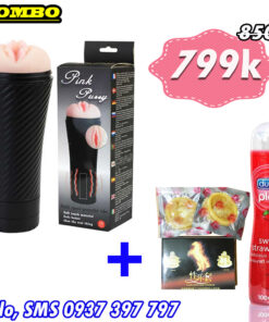 Combo Male Vaginal Sex Toy Pink Pussy Vibrator + Durex Gel 100ml