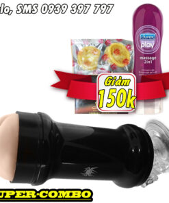 Combo Sextoy For Men Extreme Pleasure Fake Vagina Spider Man Vibrator + Durex 2in1 Gel