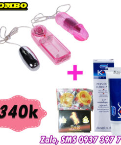 Combo Love Vibrating Egg Sex Toy with 2 Penis Heads + KY Gel