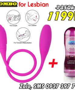 Sextoy Combo for Lesbians Pretty Love 2-Headed Vibrating Egg + Durex 2in1 Gel