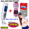 Men’s Sex Toy Combo Flashlight Pussy Vibrator 7 Modes + Durex Gel