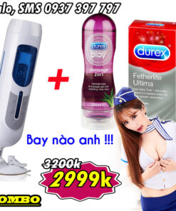 Combo Men’s Sex Toys Automatic Blowjob Machine Leten A380 + Durex 2in1 Gel