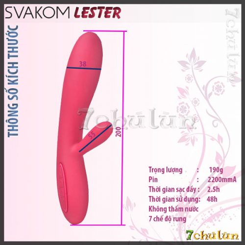 Svakom female masturbation toy lester size parameter