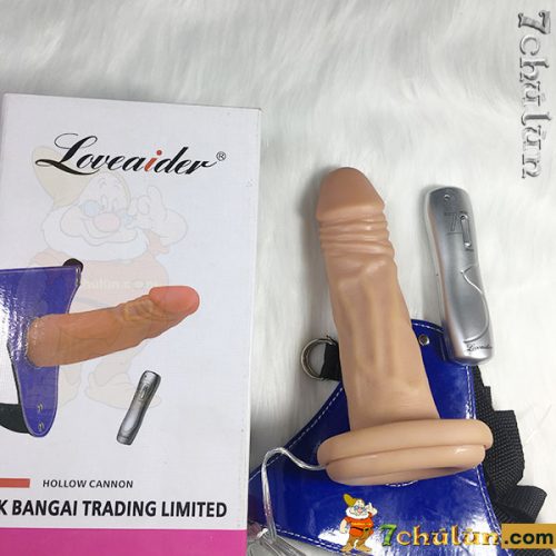 Hollow strap-on dildo with vibrator 💖Loveaider