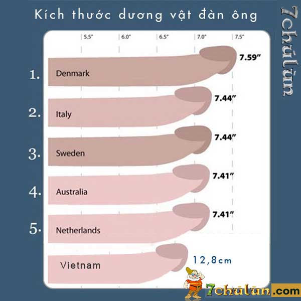 So sánh kích thước dương vật đàn ông trên thế giới