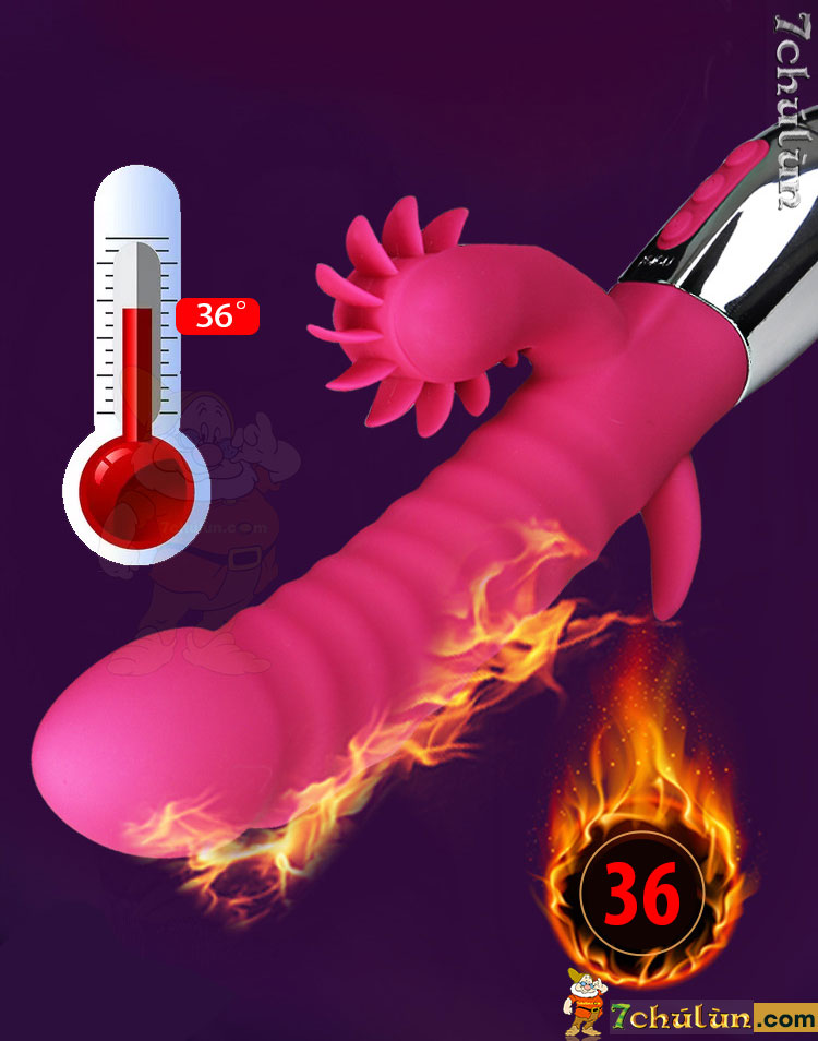 Leten vibrating dildo with 3 massage branches g spot, anal, clitoris