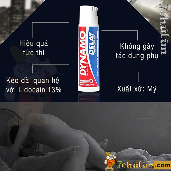 Dynamo Delay spray bottle prolongs sexual intercourse with Lidocai 13% concentrated