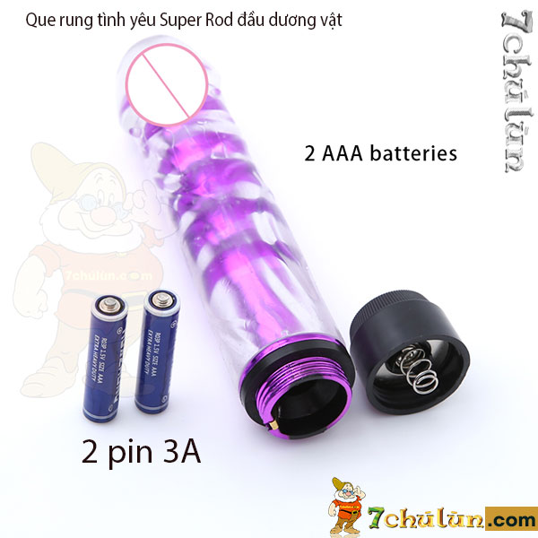 Super Rod transparent vibrating rod uses 2 AAA batteries, easy to replace