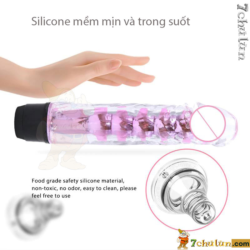 Super Rod love vibrator is soft, smooth and transparent