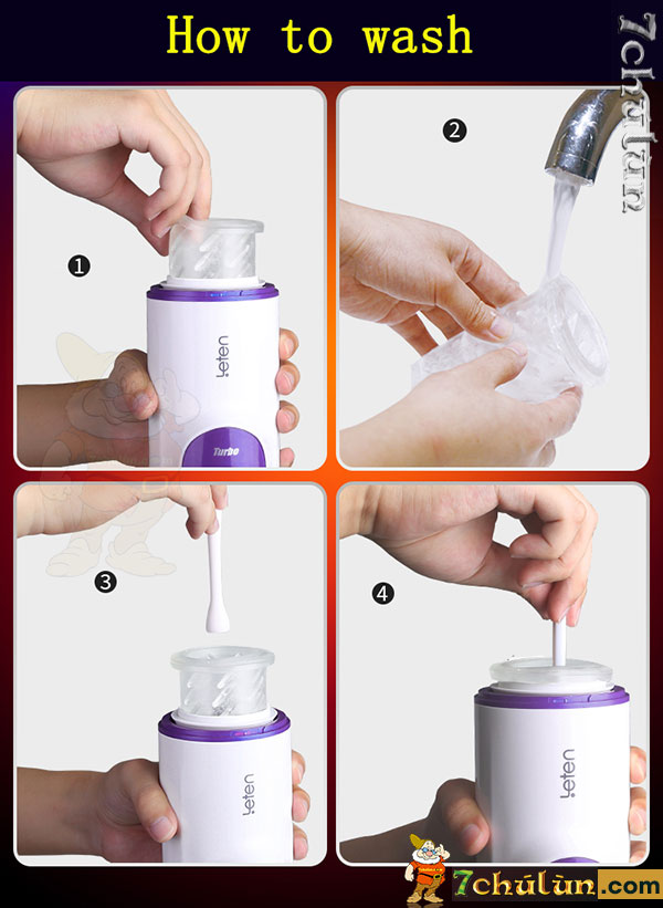 Sextoy Leten 001 Turbo is waterproof and can be easily cleaned with clean water